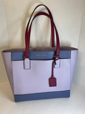 Kate Spade Lilac Purple & Pink Cameron Laptop Tote Bag Purse - Image 1 of 4