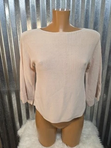 Eileen Fisher 3/4 Flared Sleeve Knit Beige Sweater SZ XXS Organic Cotton blend - Picture 1 of 6