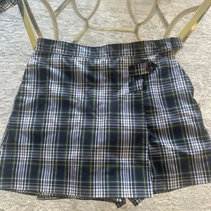Dennis School Uniform Girl Green Navy Yellow Campbell Plaid Skort Skirt 14 - Picture 1 of 5