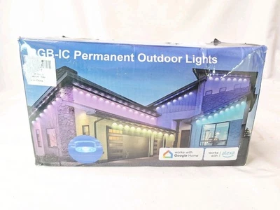 100ft LED Permanent Outdoor Smart Lights RGB 72 Scene Modes Eaves IP68 Christmas - Image 1 of 4