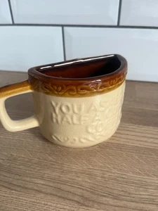 Taza/taza de café marrón novedad años 70 vintage que pediste media taza - Imagen 1 de 6