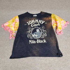 Texas Trash Custom Distressed Country T-shirt Embellished Johnny Cash Fashion - Picture 1 of 10