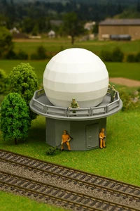 Cúpula de radar NEXRAD escala HO - Paisaje impreso en 3D de inspiración militar para trenes - Imagen 1 de 7