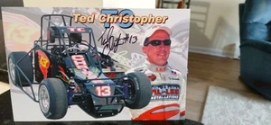 Ted Christopher #13 NASCAR Whelen Modified Racing Autographed Hero Card - Picture 1 of 2