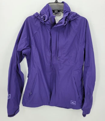 Chaqueta REI para mujer XS púrpura cremallera con capucha chaqueta de lluvia ropa exterior ligera Foto 1 de 4