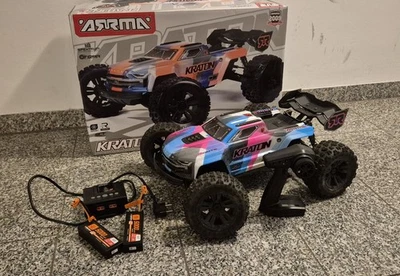 RC Arrma KRATON 6S V6 4X4 BLX Brushless 1:8 Speed MT RTR, Blau/Pink - Bild 1 von 4
