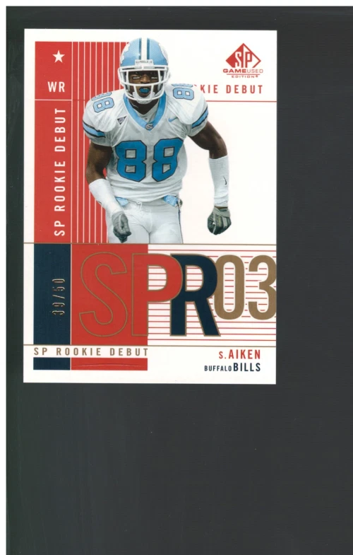 A9638- 2003 SP Game Used Edition Gold Rookies #178 Sam Aiken /50 - NM-MT - Image 1 of 2