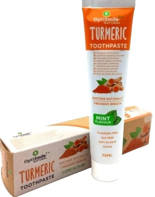 ( 4x 75 ml ) KURKUMA-ZAHNPASTA HELLT DIE ZÄHNE AUF NATÜRLICHE WEISE AUF ERFRISCH - Bild 1 von 4