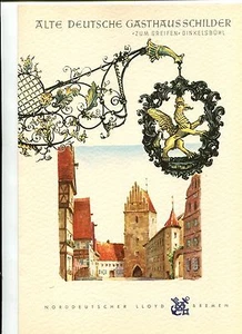 Vintage Kreuzfahrtschiff Speisekarte NORDDEUTSCHER LLOYD 1963 MS BREMEN Dinkelsbühl - Bild 1 von 3