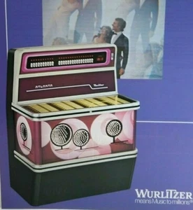 Wurlitzer Atlanta 160 Jukebox Flyer Vintage Original Fonógrafo Arte 12" x 8.25" - Imagen 1 de 3
