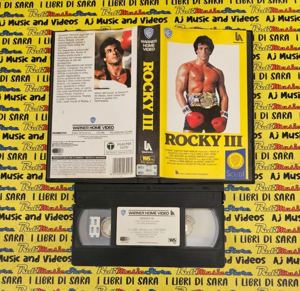 VHS film ROCKY III s. stallone 1990 united artists WARNER scudi PIV 99301 (F39) - Immagine 1 di 1