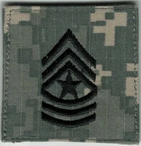 ACU E-9 E9 SGM Sergeant Major Rank Patch Fits For VELCRO® BRAND Loop Fastener - Picture 1 of 1