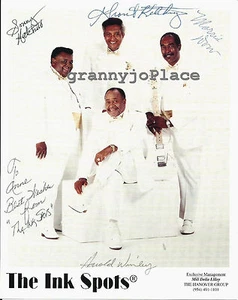 DE COLECCIÓN LOS PUNTOS DE TINTA AUTÓGRAFO FIRMADO A MANO fotografía cuarteto vocal - Imagen 1 de 5