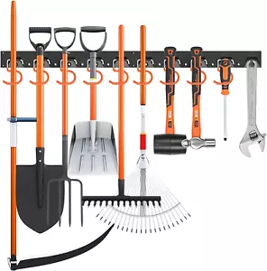 Garden Tool Garage Organizer Holder Wall Mount Shovel Broom Durable Hook Storage - Picture 1 of 7