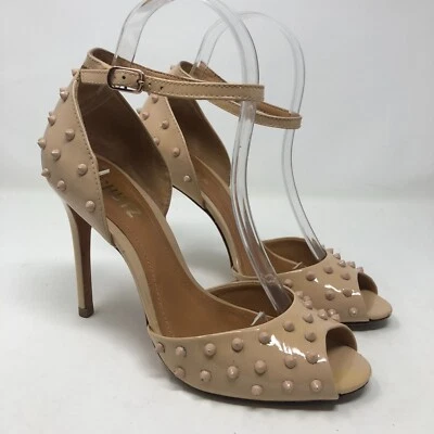 Tacones de aguja Schutz para mujer 38 8 beige con tachuelas peep toe correa para el tobillo Foto 1 de 4