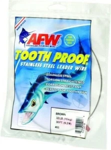 AFW S03C-0 #3 ToothProof Stainless Steel Single Strand Leader Wire 32lb (15 kg) - Picture 1 of 1