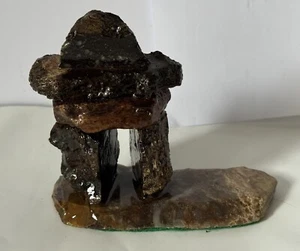 Canadian Agate Inuit design Rock Structure Paperweight - Picture 1 of 5