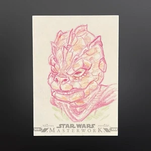 2022 Star Wars Masterwork Bossk Bounty Hunter 1/1 Sketch Card Marlo Agunos Auto - Picture 1 of 2