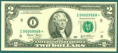 2 Dollars  2003  ( I 9568 STAR )  World paper money currency banknotes.(1 of 2) - Image 1 of 3