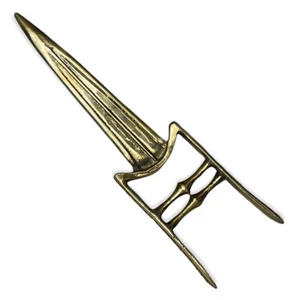 Cuchillo Daga Tigre Rajput Katar Aspecto Dorado con Funda Boda Ceremonial - Imagen 1 de 9
