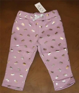 THE CHILDREN'S PLACE Mädchen 12-18 MO Fleece Jogginghose Hose Lavendel Folie Krone NEU - Bild 1 von 4