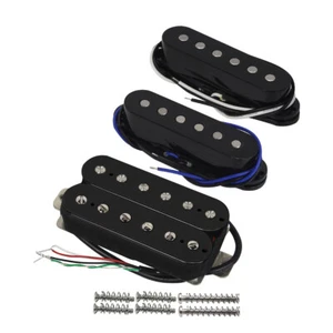 Juego de pastillas para guitarra FLEOR FD ST HSS Alnico 5 bobina simple + Humbucker 14-15K negro - Imagen 1 de 11