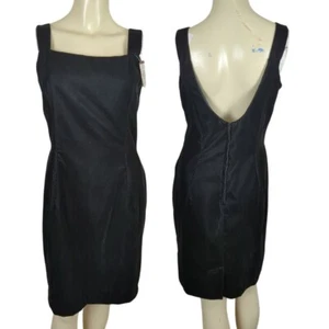 Scott McClintock Sleeveless square neck open back Velvet Black cocktail dress 12 - Picture 1 of 15