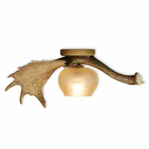 Plafonnier avec la vrai bois de daim. Lampe. 1xE27 65x25x20cm 152207 - Imagen 1 de 1