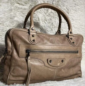 Balenciaga A4 Business Bag Commuting Leather Beige Genuine Authentic New - Picture 1 of 10