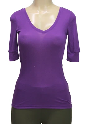 Camiseta para mujer Kirra manga corta púrpura transparente talla S Foto 1 de 4