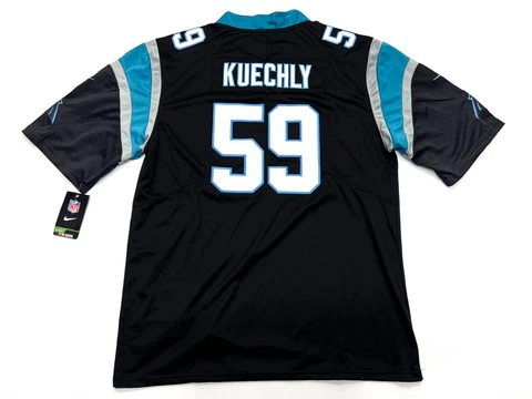 Men's NFL Carolina Panthers #59 Luke Kuechly Jersey Black Home On Field Nike XL Cover