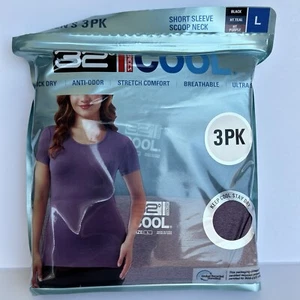 BRAND NEW - 32 Degrees Womens Cool Short Sleeve Scoop Neck T-Shirt 3-Pack, Large - Picture 1 of 5