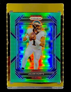 JALEN HURTS RARE GREEN REFRACTOR PANINI PRIZM EAGLES PARALLEL Holo SUPER BOWL - Picture 1 of 6