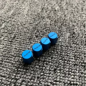 4x VOLK RACING TE37 CE28 TIRE VALVE STEM CAPS FORGED ALUMINUM BLUE UNIVERSAL JDM - Picture 1 of 4