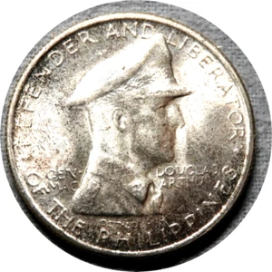 Elf Philippinen 1 Peso 1947 S Silber MacArthur San Francisco Mint P47 - Bild 1 von 2