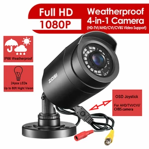 ZOSI Bullet CCTV 4IN1 HD 1080P Camera 80ft IR Night Vision For Home Surveillance - Picture 1 of 13