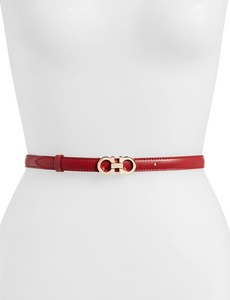 Authentic Salvatore Ferragamo Women’s Double Gancio Ceylon Red Belt Size 32