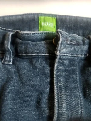 Pantalones de mezclilla Boss Hugo Streach Green Tag algodón lavado oscuro 33x32 Foto 1 de 4