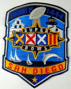 Patch vintage 1998 NFL football Super Bowl XXXII Green Bay Packers Denver Bronco - Foto 1 di 2
