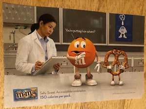 2014 M&Ms You're Putting Him Where? Brezel - Zeitschriften Printanzeige - 1/2 Seitenanzeige - Bild 1 von 1
