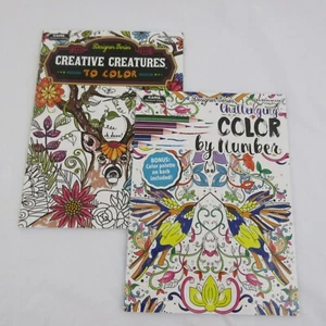 Adult Coloring Books Set of 2 - Picture 1 of 5
