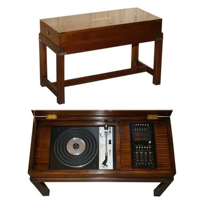 ROYAL WARRANT MILITARY CAMPAIGN DYNATRON HFC 65 RECORD PLAYER RADIO COFFEE TABLE - Image 1 of 4