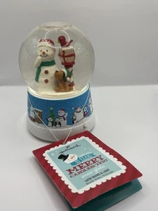 Hallmark 10th Anniversary 2013 Snow Buddies Singing Snow Globe Merry Carolers - Picture 1 of 8