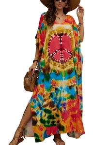 Kaftan Dresses for Women Plus Size Bathing Suit Cover up Caftan Maxi Beach Dr... - Picture 1 of 6