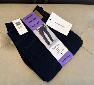 Calvin Klein Men's Straight Fit Jeans - Dark Wash/Navy - 30x30 - Image 1 of 4