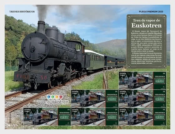 spain ca 2025 Historic Trains EUSKOTREN Steam Train locomotive Basque 6v mnh FUL - Image 1 of 1