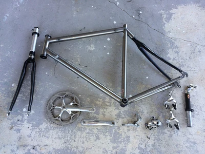 Douglas Precision Plus Titanium and Carbon Fiber Road Bicycle 56cm Frame + Parts - Image 1 of 4