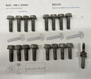 Ford 6f35 Transmission: Main Case Half Bolt Set (16) M8 x 30mm & Stud (1) - Picture 1 of 8