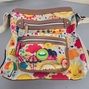 Lilly Bloom Hobo-Schultertasche Sunny Days & Rainy Days geometrisch Lederakzente - Bild 1 von 15
