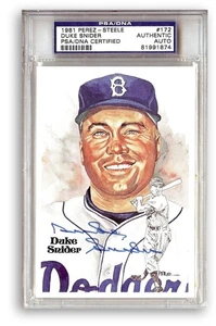 Duke Snider Signed Autographed 1981 Perex-Steele Postcard Dodgers PSA 874 - Picture 1 of 1